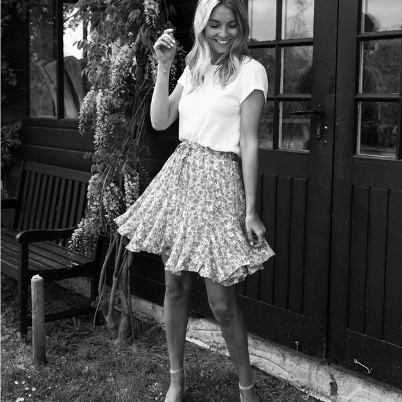 Anthropologie Dresses & Skirts - Anthropologie Odille Fire Orange Print Lined Cotton Skirt Womens 4